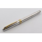 SAINT LAURENT -Silver ballpoint pen- Silver-plated body with d...