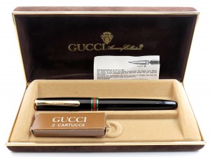 GUCCI -Fontánní pero - tělo a víčko z černé pryskyřice ...