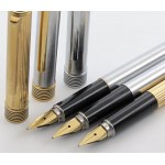 AURORA -Lot of 3 Fountain Pens- Silver metal bodies...