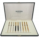 AURORA -Box with 9 Ballpoint Pens- 925 sterling silver bodies (l...