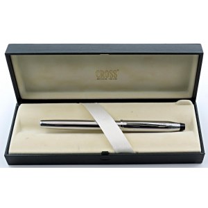 CROSS -Penna Stilografica- Corpo e cappuccio argentato. Rica...