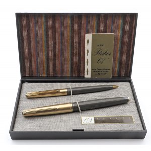 PARKER -Lot de 2 stylos- Parker 61. Corps en résine grise ...