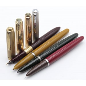 UNIVERSAL, PARKER - Lot de 4 stylos plume - No. 3 Park...