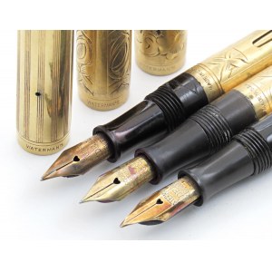 WATERMAN'S - Lot de 3 stylos plume - Corps laminés ...