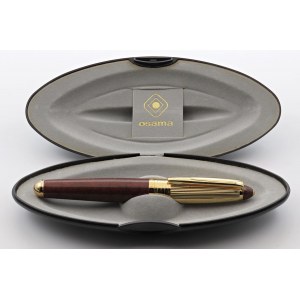 OSAMA - Stylo plume - Corps en résine brune avec capuchon en caoutchouc -...