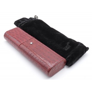 MONTBLANC-Etui à crayons-Etui rigide en cuir bordeaux avec 3 compartiments...