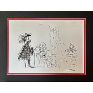 Pablo Picasso (1881-1973) - Quatre portefaix aportant a gentilhomme une jeune femme sur une litiere.