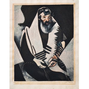 MARC CHAGALL, L'ebreo in preghiera o Rabbino di Vitebsk, MARC CHAGALL, L'ebreo in preghiera o Rabbino di Vitebsk