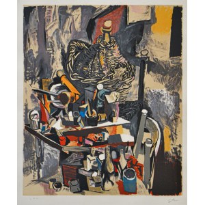 RENATO GUTTUSO, Senza titolo (Interno con damigiana), RENATO GUTTUSO, Senza titolo (Interno con damigiana)