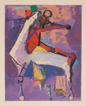 Marino Marini、bunter reiter 1、希少画集画 Marino Marini、bunter reiter 1、希少画集画