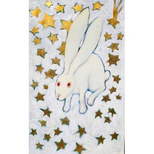 Miro White, White rabbit on white background