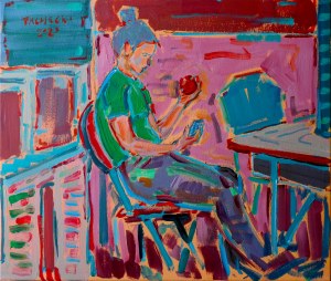 Piotr Pachecki, Girl with an Apple, 2023