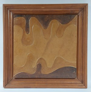 Tadeusz Kobak (1927 - 2015), Płaskorzeźba - Fala - forma skórzana