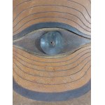 Tadeusz Kobak (1927 - 2015), Leather relief Vertical Gaze, 1985.