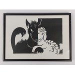 Tadeusz Kobak (1927 - 2015), Grafika - wilk i owca