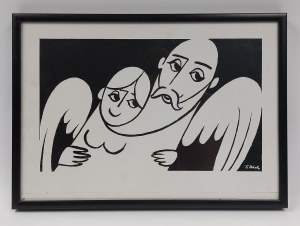 Tadeusz Kobak (1927 - 2015), Grafika - uścisk anioła