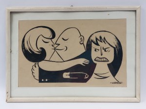 Tadeusz Kobak (1927 - 2015), Grafika - agrafka, 1970 r..