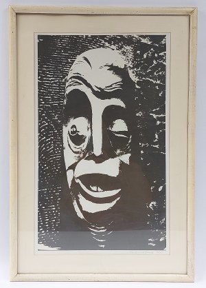 Tadeusz Kobak (1927 - 2015), Grafika - twarz, 1974 r.