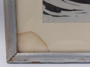 Tadeusz Kobak (1927 - 2015), Grafika - pejzaż z widokiem na miasto, 1977 r.