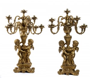 Pair of large 9-light candelabra