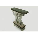 Consolle Genovese con base a putti scolpiti.