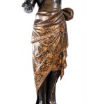 Grande scultura in stile veneziano raffigurante moro in legno policromo e dorato della fine del XIX secolo