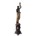 Grande scultura in stile veneziano raffigurante moro in legno policromo e dorato della fine del XIX secolo