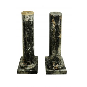 Coppia di belle colonne in marmo Portoro