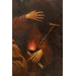 Pittore marchigiano del XVII secolo, Pala d'altare raffigurante la Madonna Addolorata con San Francesco d'Assisi, S. Antonio e San Bartolomeo