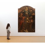 Pittore marchigiano del XVII secolo, Pala d'altare raffigurante la Madonna Addolorata con San Francesco d'Assisi, S. Antonio e San Bartolomeo