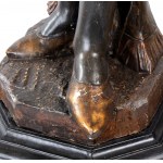 Grande scultura in stile veneziano raffigurante moro in legno policromo e dorato della fine del XIX secolo