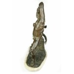 Sculpture en bronze représentant Hercule et Lica sur une base en marbre