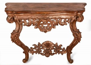 Neapolitan manufacture of the 18th century, Louis XV console table