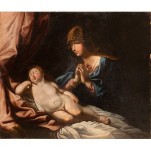 Scuola Emiliana XVII secolo, Madonna con Bambino- Emilia XVII secolo