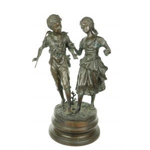 Ernest Rancoulet (Sorèze , 1842 - Bordeaux, 1905), Grande sculpture en bronze Le pèche original.