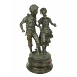 Ernest Rancoulet (Sorèze , 1842 - Bordeaux, 1905), Grande sculpture en bronze Le pèche original.