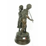 Ernest Rancoulet (Sorèze , 1842 - Bordeaux, 1905), Grande sculpture en bronze Le pèche original.