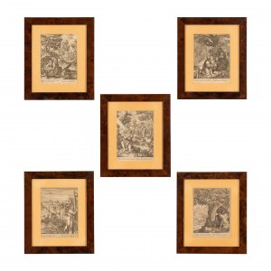 Lotto di cinque tavole calcografiche di Francesco Valesio