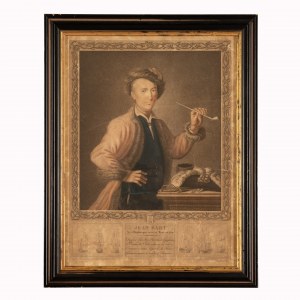 Engraving Man smoking a pipe