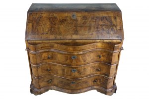 Walnut and olive burl veneer veneer flap. Venetian manufacture, 1830s.