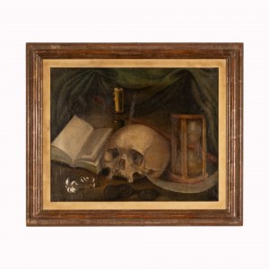 Pittore del XIX secolo, Natura morta con vanitas