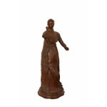Manifattura dell'Italia centrale del XVIII secolo, Scultura in terracotta cava e brunita ad imitazione del legno raffigurante un francescano.