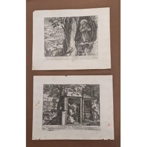 Lotto di 20 incisioni e un frontespizio del volume Oraculum Anachoreticum A.D. 1600