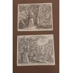 Lotto di 10 incisioni e frontespizio del volume Illustrium Anachoretarum Elogia siue religiosi viri musaeum di Iacobo Cavacio Monaco Benedettino [..]