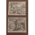 Lotto di 10 incisioni e frontespizio del volume Illustrium Anachoretarum Elogia siue religiosi viri musaeum di Iacobo Cavacio Monaco Benedettino [..]