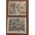 Lotto di 10 incisioni e frontespizio del volume Illustrium Anachoretarum Elogia siue religiosi viri musaeum di Iacobo Cavacio Monaco Benedettino [..]