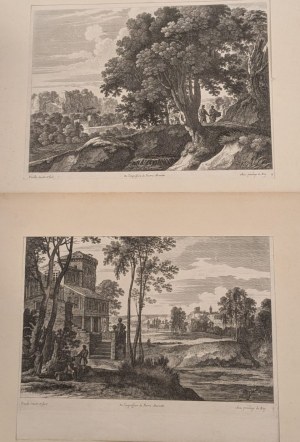 Gabriel Perelle (Vernon, 1604 - Paryż, 1677), Wiele z 2 rycin z De L'impression de Pierre Mariette avec Privilege du Roy