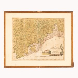 Antonio Zatta (Venise, 1722 - Venise, 1804), Gravure géographique à l'aquarelle