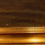 Francesco Sartorelli (Cornuda, 1856 - Udine, 1939), Veduta lacustre con pescatori