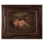 Francesco Bosso (Vercelli, 1864 - Torino, 1933), Donna con satiro in paesaggio